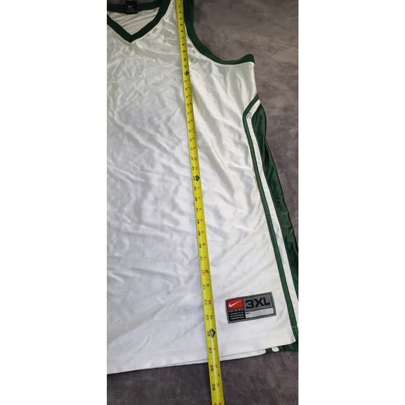 VINTAGE NIKE TEAM SZ 3XL WHITE & GREEN TANK JERSEY MENS BASKETBALL C2-20 - Picture 2 of 8